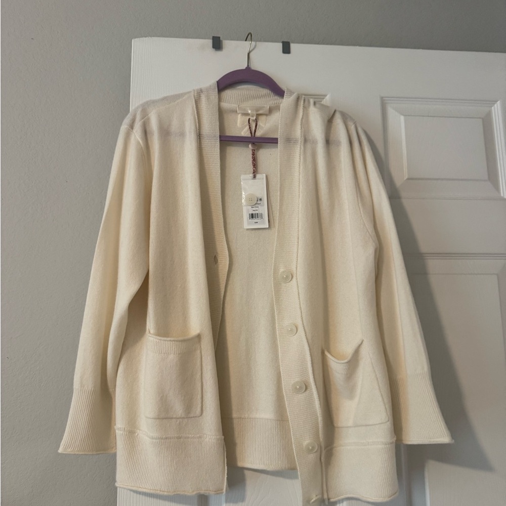 LoveShackFancy Cream Cardigan Sweater